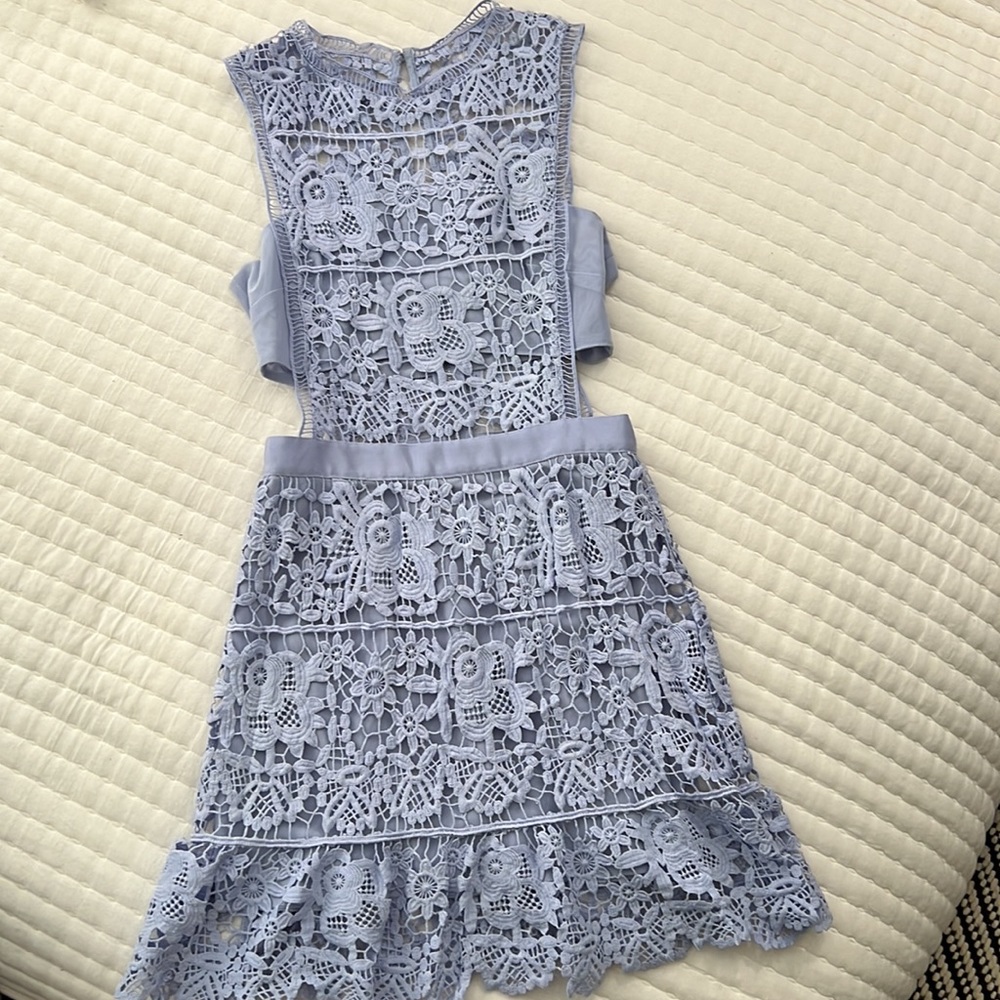 Aqua Lace Dress - Picture 1 of 9
